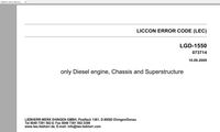 Liebherr Cranes Operators Manual Liccon Error Code Schematic LGD-1550, LG-1550 LR-1550 73713 PDF