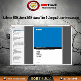 Kobelco 30SR Acera 35SR Acera Tier 4 Compact Crawler excavator Service Manual PDF