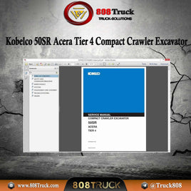 Kobelco 50SR Acera Tier 4 Compact Crawler Excavator Service Manual PDF