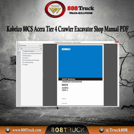 Kobelco 80CS Acera Tier 4 Crawler Excavator Shop Manual PDF