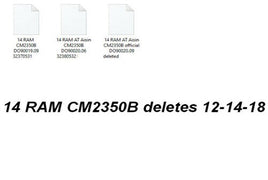 14 RAM CM2350B deletes Calibration Files 12-14-18