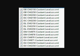 Coolant level ISB,ISC,ISL,ISM & ISX FILES