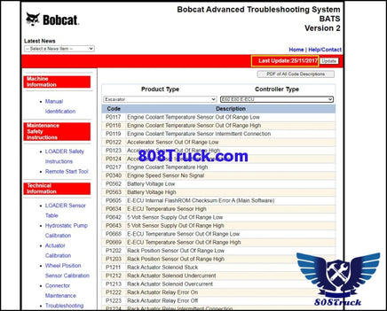 Bobcat BATS 2020 Advance Troubleshooting System - 808TRUCK