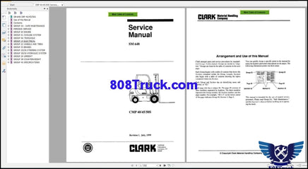 Clark Forklift Service Manual, Schematic & Service Bulletins 2020 PDF - 808TRUCK